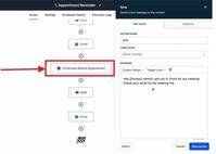 Automated calendar and SMS follow-up reference visual